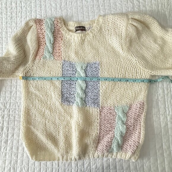 Vintage Thoroughbreds By Pronto Womens Acrylic Sweater M Geometric Knit Design - Picture 7 of 8